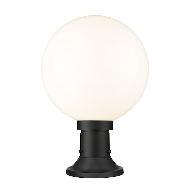 Z-Lite Laurent Outdoor Pier Mounted Fixture, 1-Light, 12 In.W x 17.75 In.H, Black/Opal 597PHB-553PM-BK - main